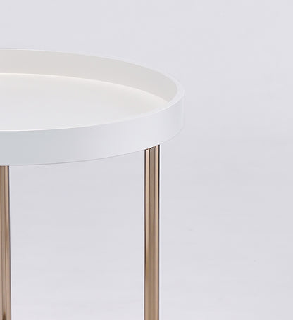 22" Copper And White Round End Table - Loft&Timber