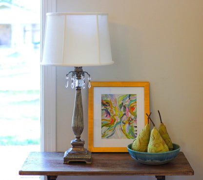 White Linen Drum Lamp Shade - Loft&Timber