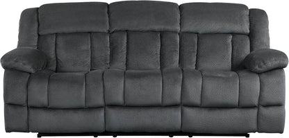 Home Theater Seating, Wall Hugger Manual Reclining Sofa, 3-Seat Dual Recliner Sofa for Living Room, 90’’W Sofa, Charcoal - Loft&Timber