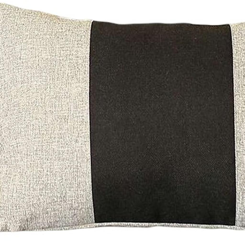 Set of Two 12" X 20" Black And Gray Lumbar Throw Pillows - Loft&Timber