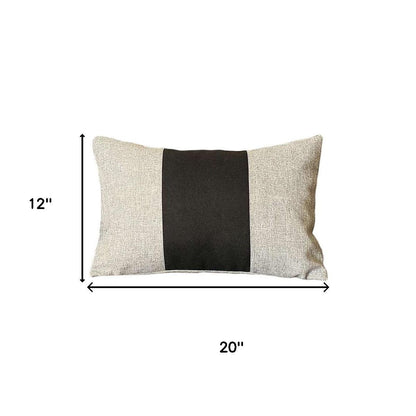 Set of Two 12" X 20" Black And Gray Lumbar Throw Pillows - Loft&Timber