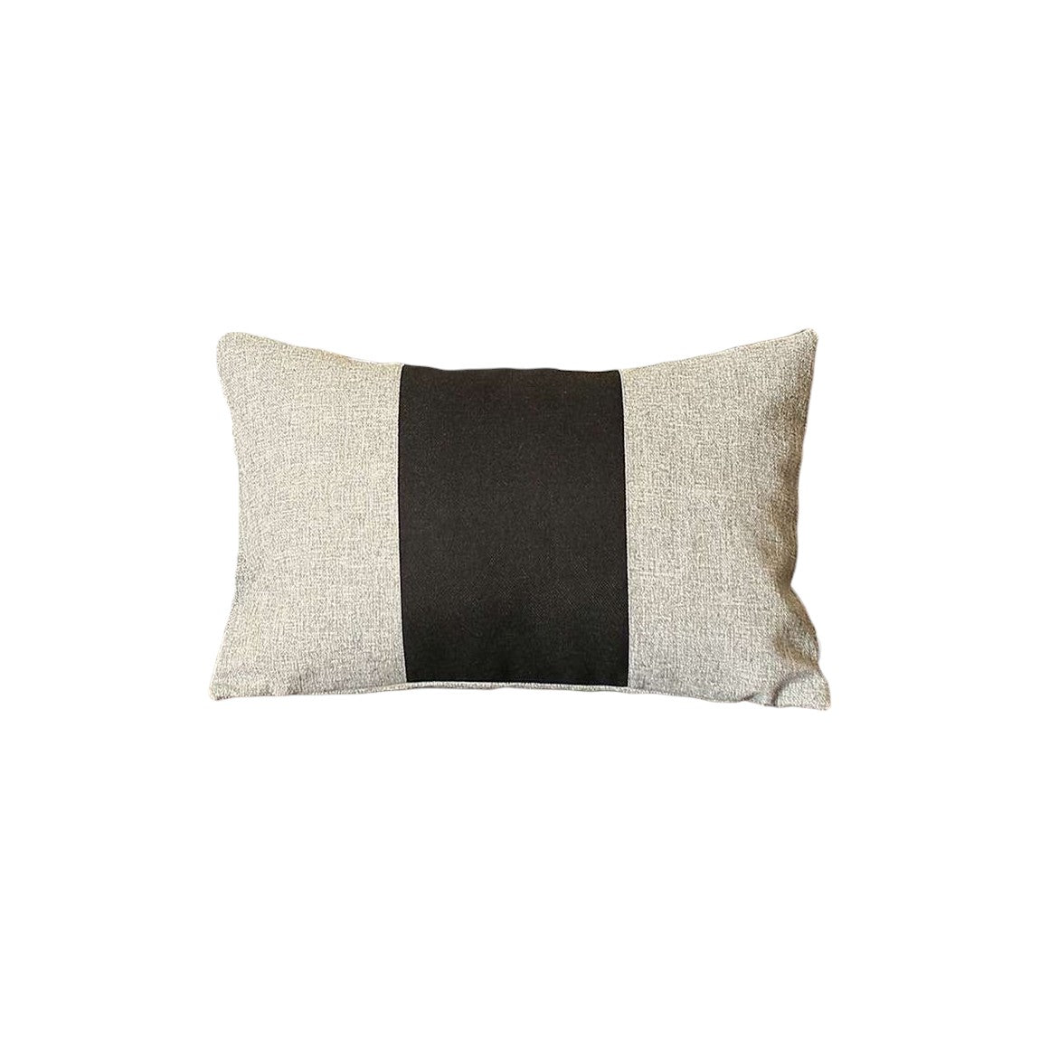 Set of Two 12" X 20" Black And Gray Lumbar Throw Pillows - Loft&Timber