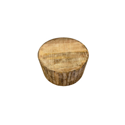 34" Natural Solid Wood Round Bunching Coffee Tables - Loft&Timber