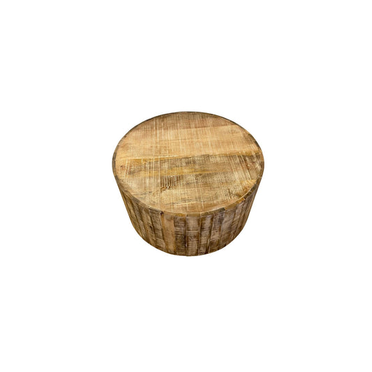 34" Natural Solid Wood Round Bunching Coffee Tables - Loft&Timber