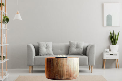 34" Natural Solid Wood Round Bunching Coffee Tables - Loft&Timber