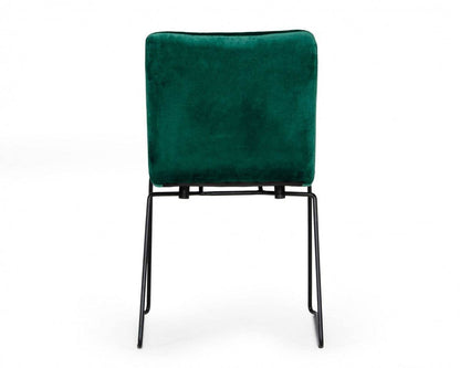 Set of Two Green and Black Upholstered Fabric Dining Side Chairs - Loft&Timber