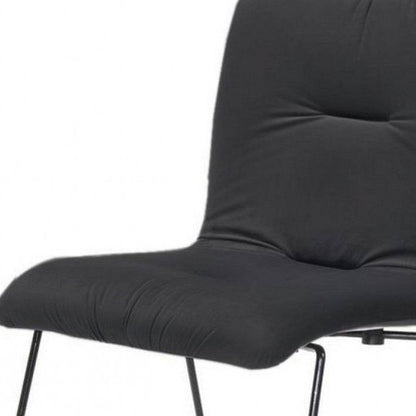 Set of Two Gray and Black Upholstered Fabric Dining Side Chairs - Loft&Timber