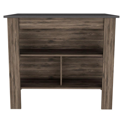 Dark Brown and Brown 41" Kitchen Island With Storage - Loft&Timber