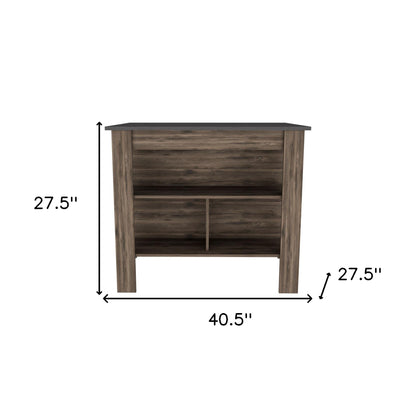 Dark Brown and Brown 41" Kitchen Island With Storage - Loft&Timber