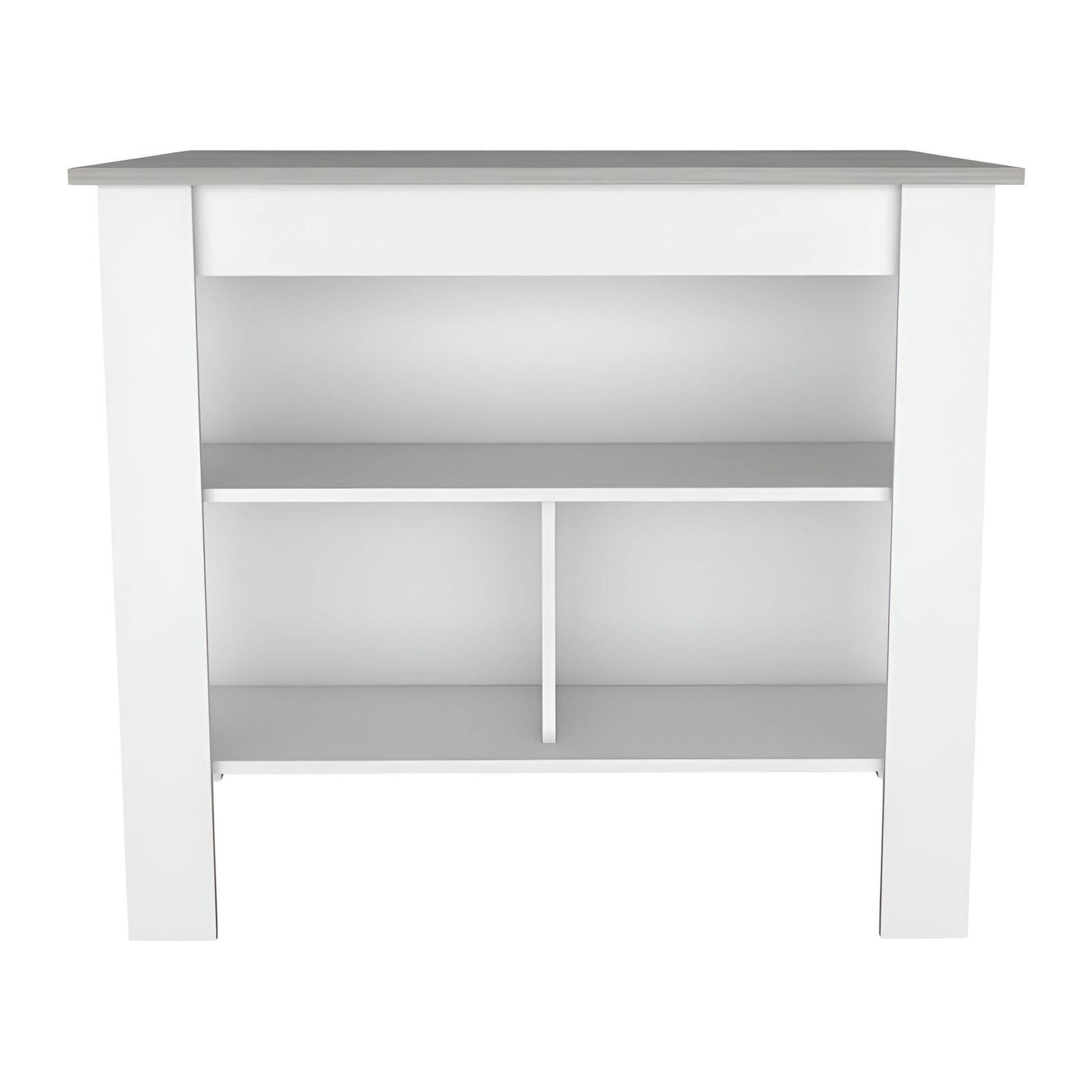 White and Gray 41" Kitchen Island With Storage - Loft&Timber