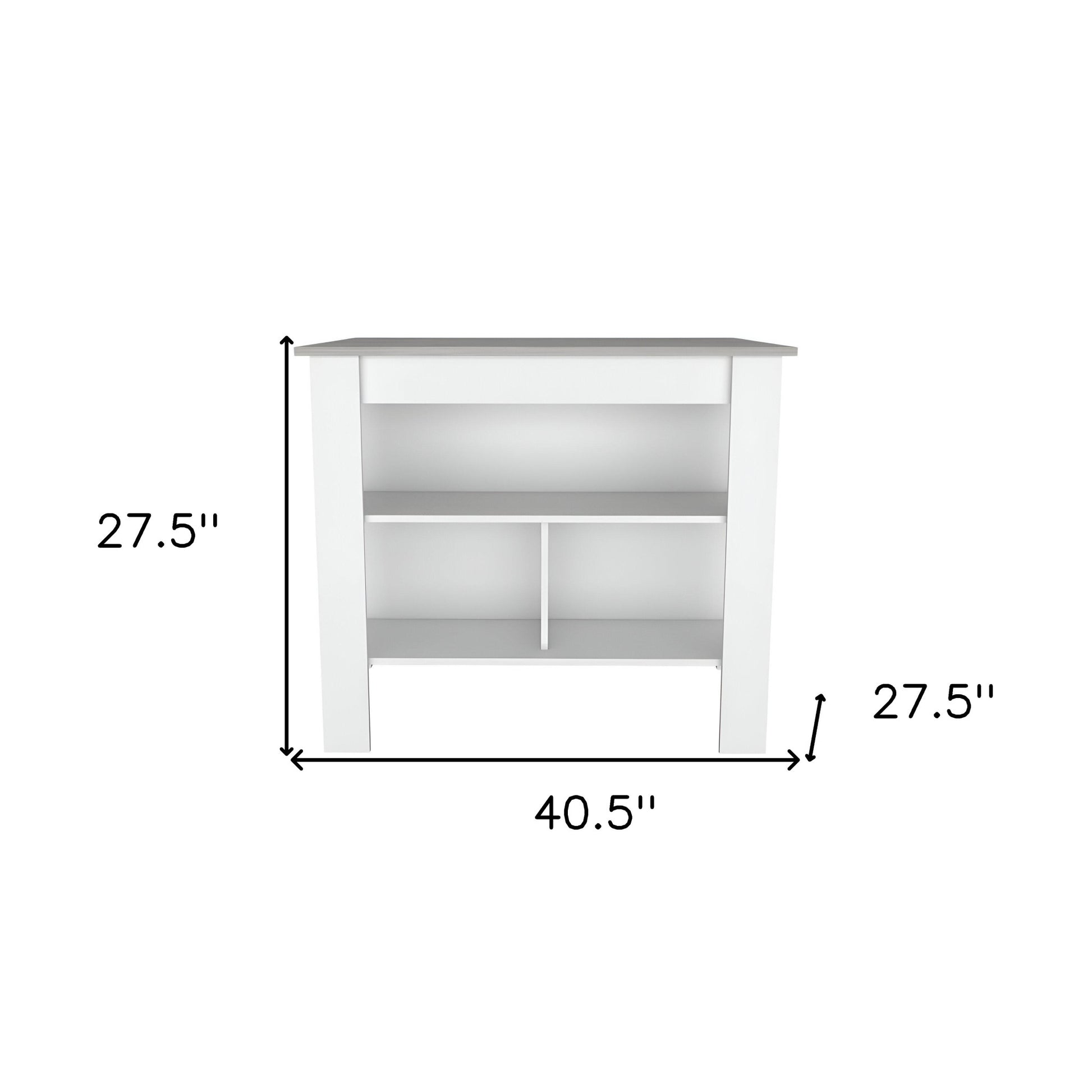 White and Gray 41" Kitchen Island With Storage - Loft&Timber