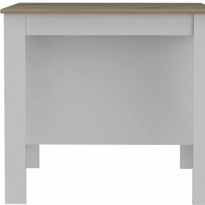 White and Brown 41" Kitchen Island With Storage - Loft&Timber