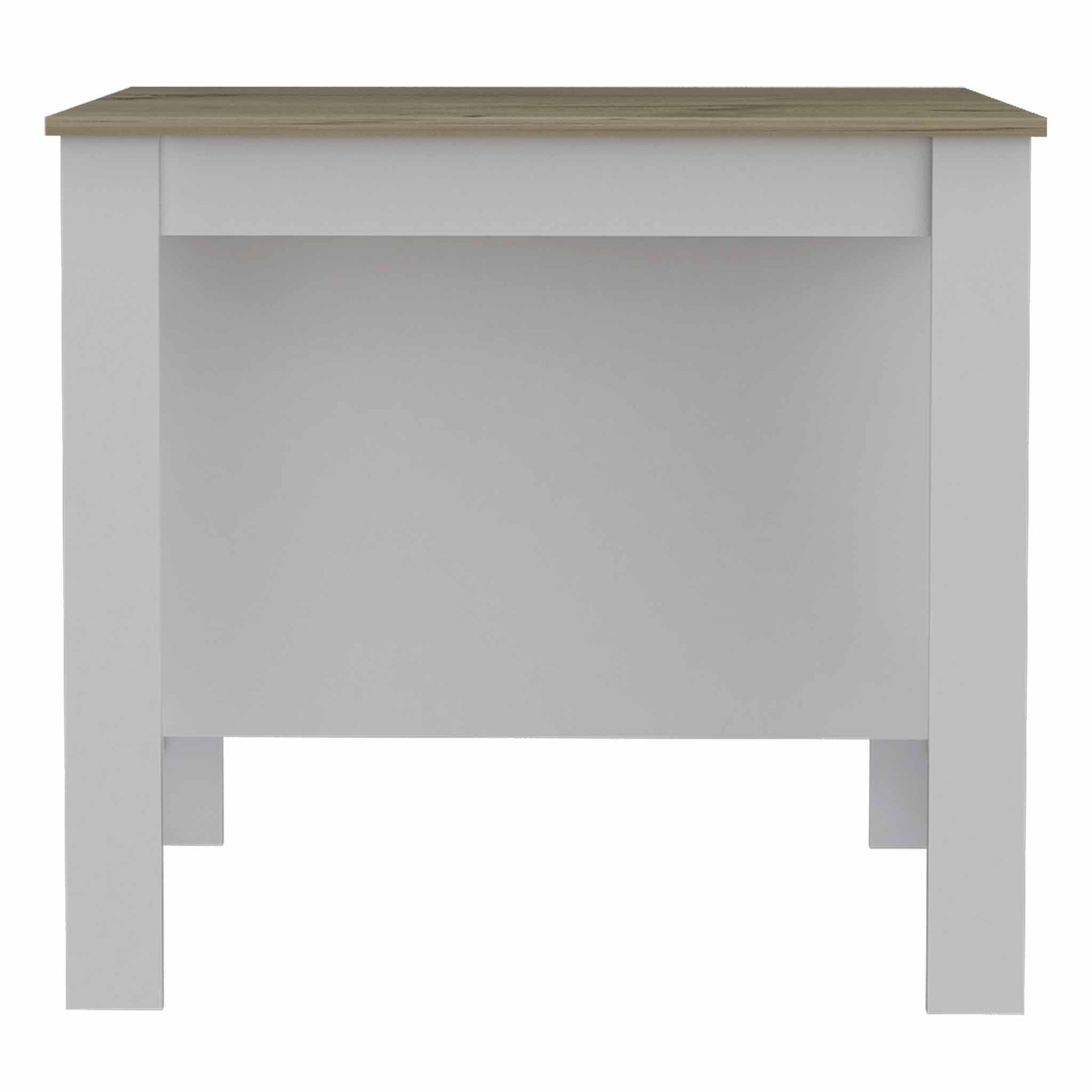 White and Brown 41" Kitchen Island With Storage - Loft&Timber