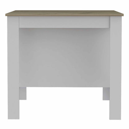 White and Brown 41" Kitchen Island With Storage - Loft&Timber