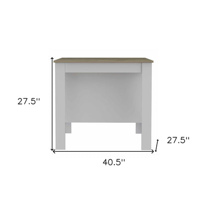White and Brown 41" Kitchen Island With Storage - Loft&Timber