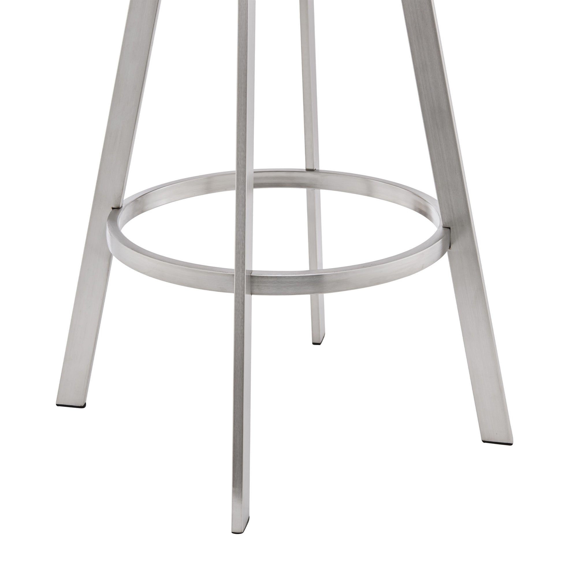 29" Gray And Silver Iron Swivel Backless Bar Height Bar Chair - Loft&Timber