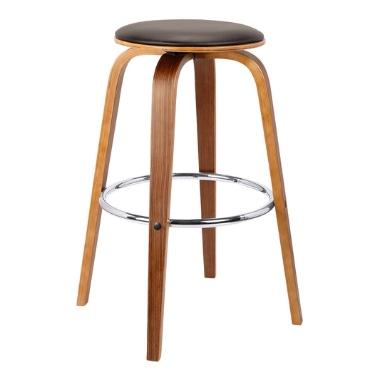 25" Brown Iron Swivel Backless Counter Height Bar Chair - Loft&Timber