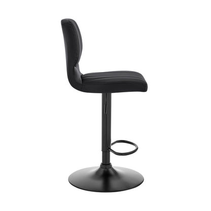 25" Black Iron Swivel Adjustable Height Bar Chair - Loft&Timber