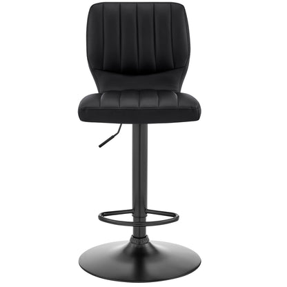 25" Black Iron Swivel Adjustable Height Bar Chair - Loft&Timber