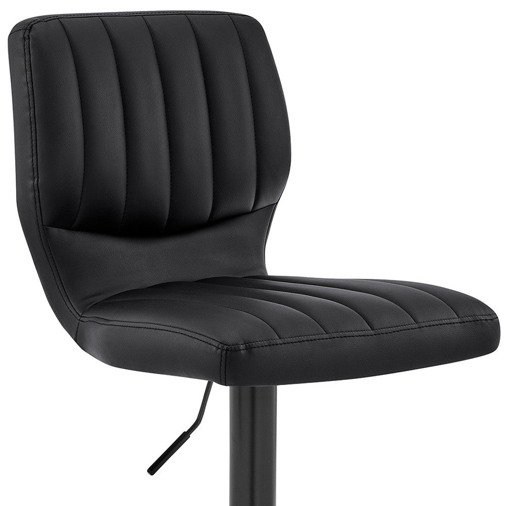 25" Black Iron Swivel Adjustable Height Bar Chair - Loft&Timber