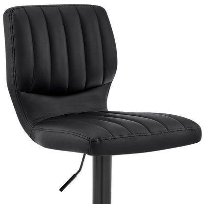 25" Black Iron Swivel Adjustable Height Bar Chair - Loft&Timber
