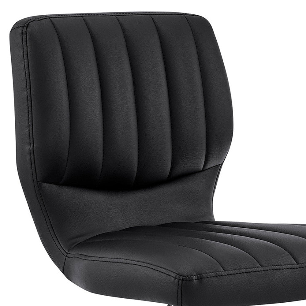 25" Black Iron Swivel Adjustable Height Bar Chair - Loft&Timber