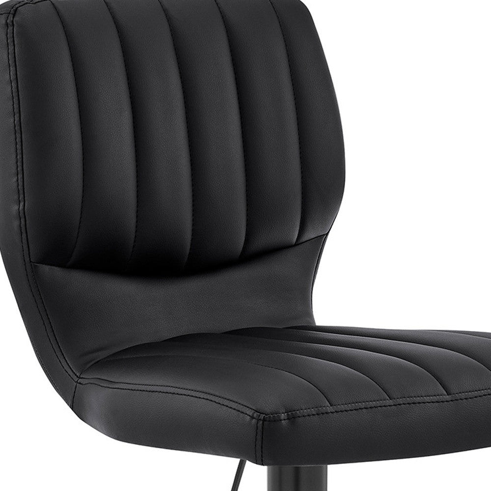 25" Black Iron Swivel Adjustable Height Bar Chair - Loft&Timber