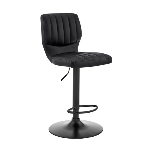25" Black Iron Swivel Adjustable Height Bar Chair - Loft&Timber