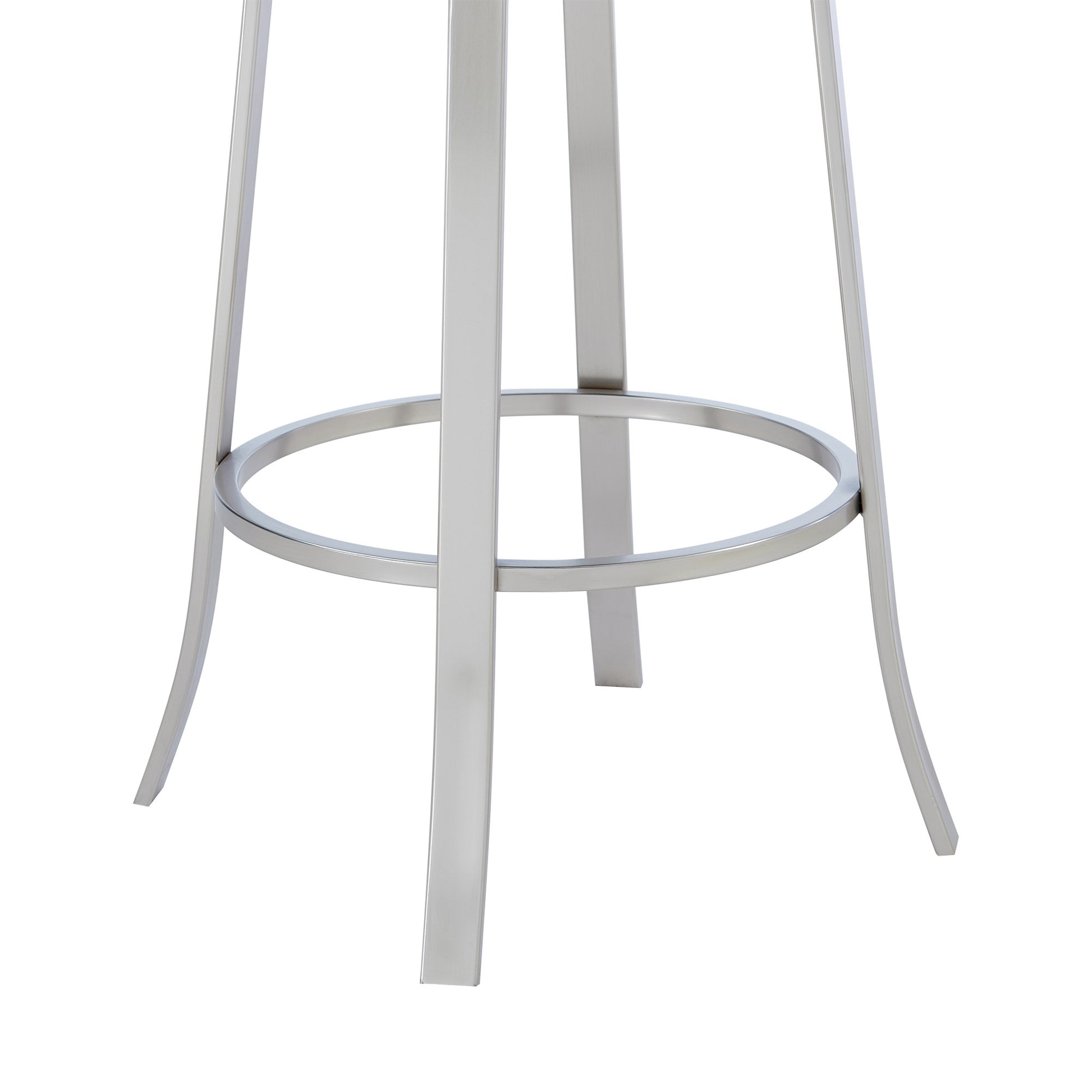 30" Gray And Silver Iron Swivel Bar Height Bar Chair - Loft&Timber