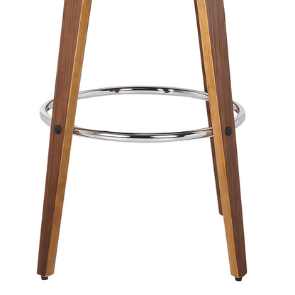 30" Brown Solid Wood Swivel Low Back Bar Height Bar Chair - Loft&Timber