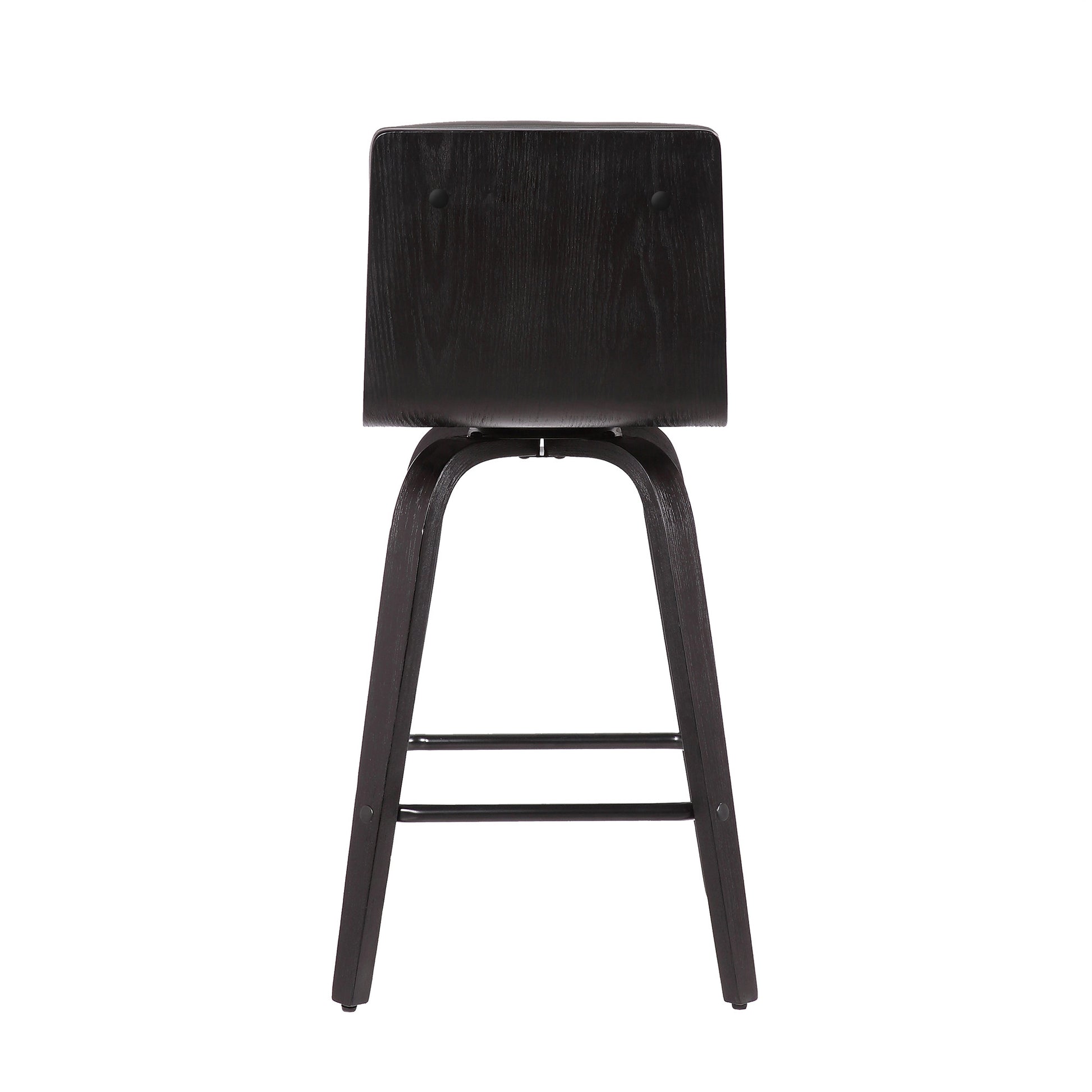 30" Gray And Black Iron Swivel Low Back Bar Height Bar Chair - Loft&Timber