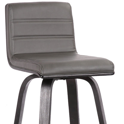 30" Gray And Black Iron Swivel Low Back Bar Height Bar Chair - Loft&Timber