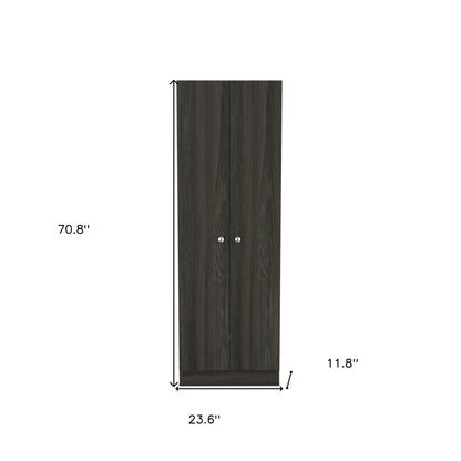 71" Dark Brown Wood Pantry Or Storage Closet - Loft&Timber
