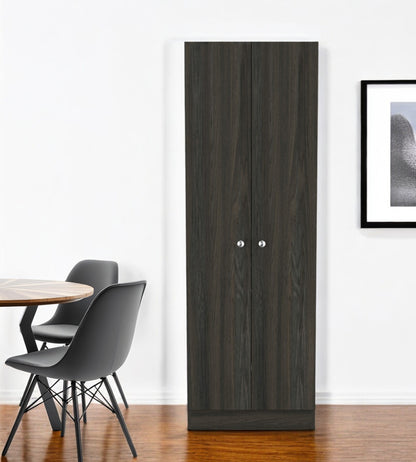 71" Dark Brown Wood Pantry Or Storage Closet - Loft&Timber