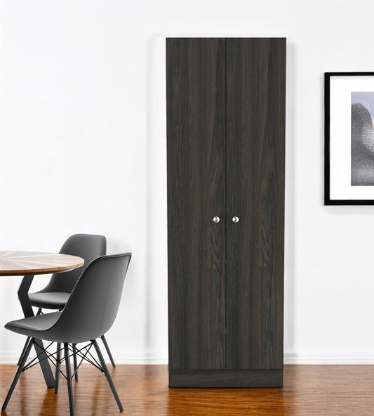 71" Dark Brown Wood Pantry Or Storage Closet - Loft&Timber