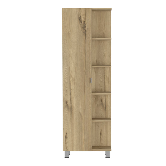 62" Oak Wood Pantry Or Storage Closet - Loft&Timber