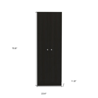71" Black Wood Pantry Or Storage Closet - Loft&Timber
