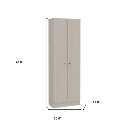 71" Light Gray Wood Pantry Or Storage Closet - Loft&Timber