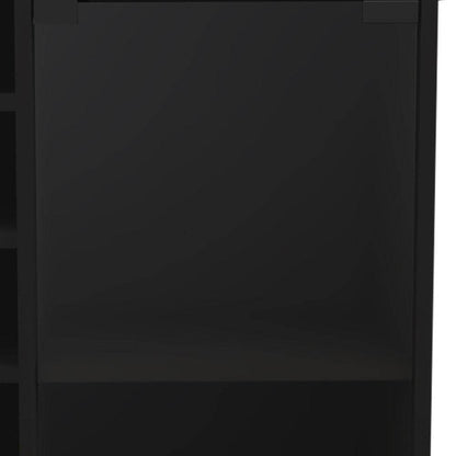 Black Rolling Bar Cart With Wine Storage - Loft&Timber