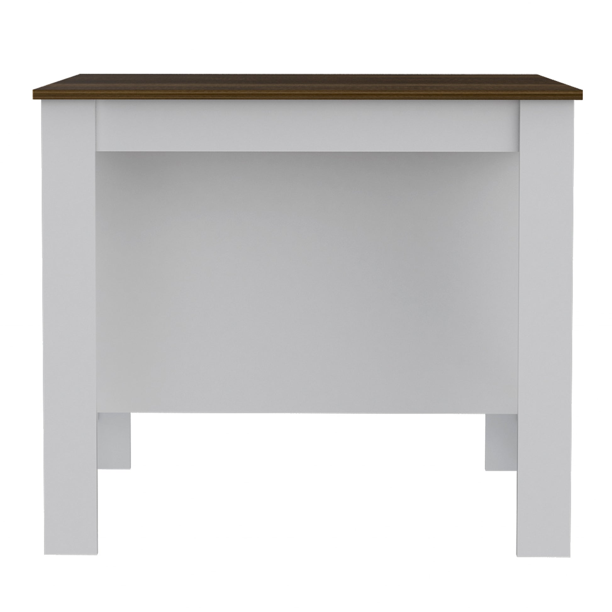 White and Brown 41" Kitchen Island With Storage - Loft&Timber