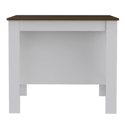 White and Brown 41" Kitchen Island With Storage - Loft&Timber
