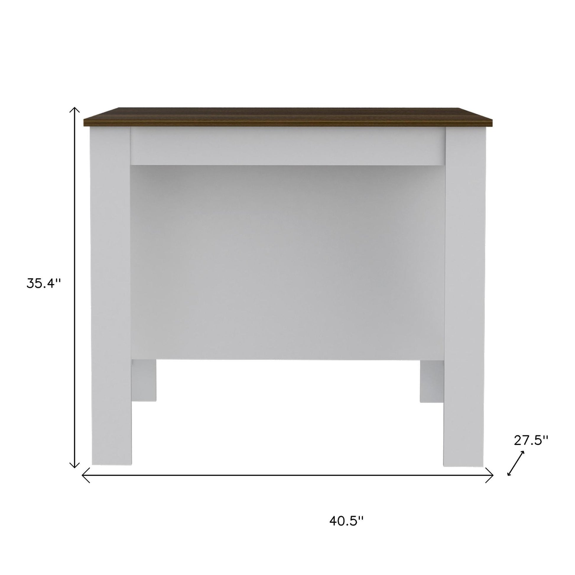 White and Brown 41" Kitchen Island With Storage - Loft&Timber