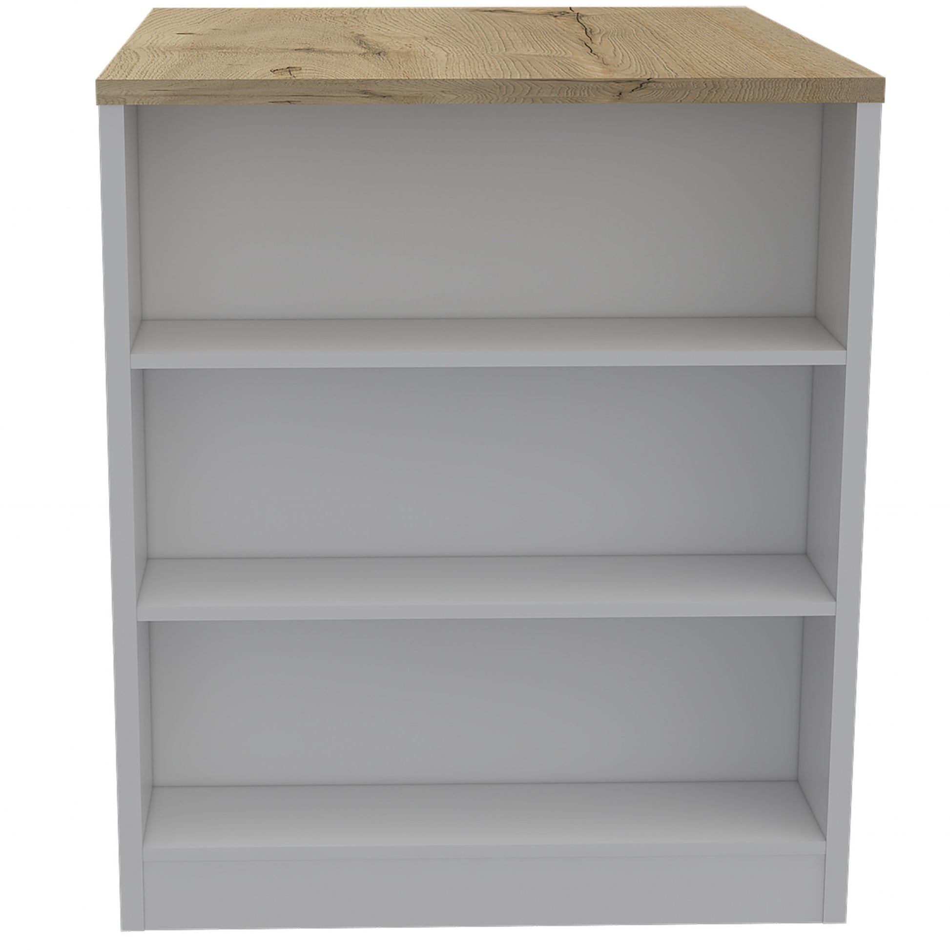White and Natural 36" Kitchen Island With Storage - Loft&Timber