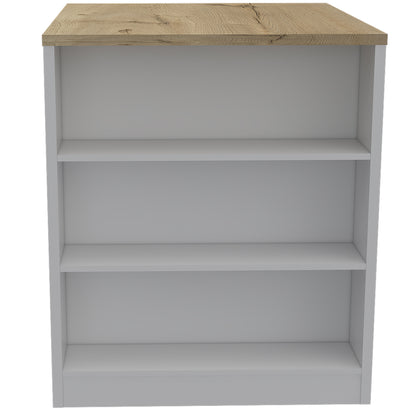 White and Natural 36" Kitchen Island With Storage - Loft&Timber