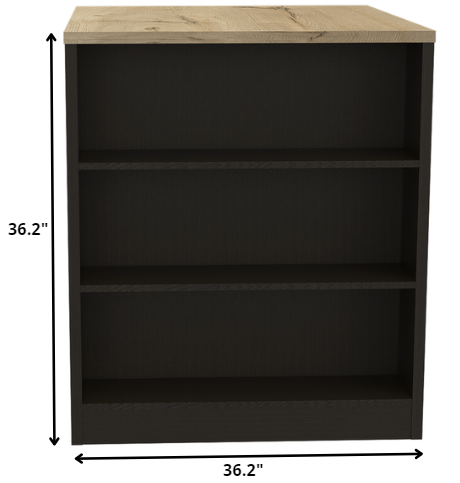 Black and Natural 36" Kitchen Island With Storage - Loft&Timber