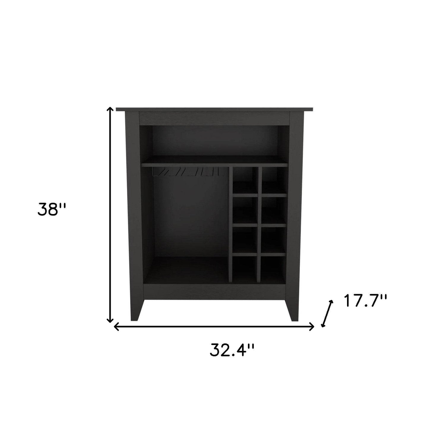 Black Bar Cart With Wine Storage - Loft&Timber