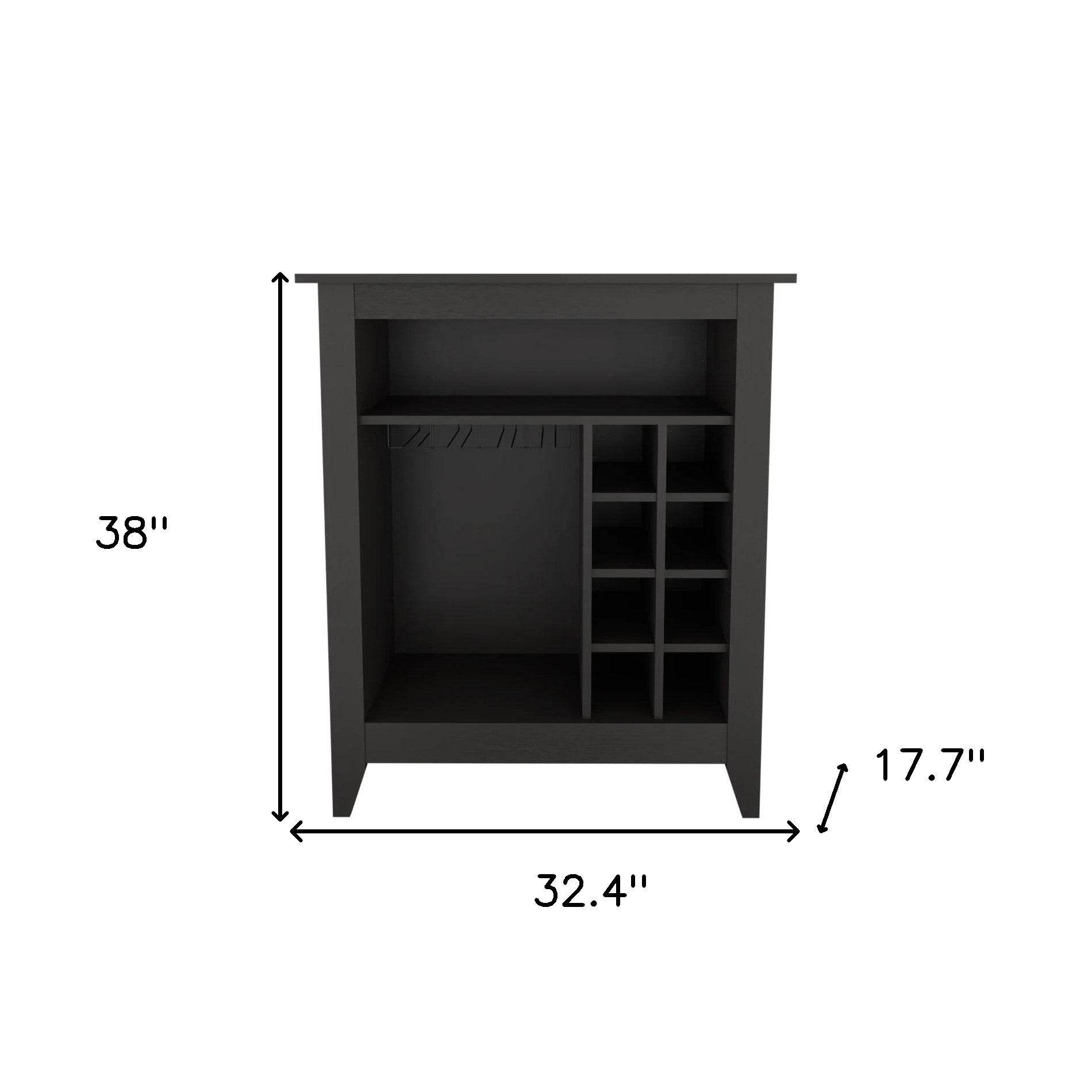 Black Bar Cart With Wine Storage - Loft&Timber
