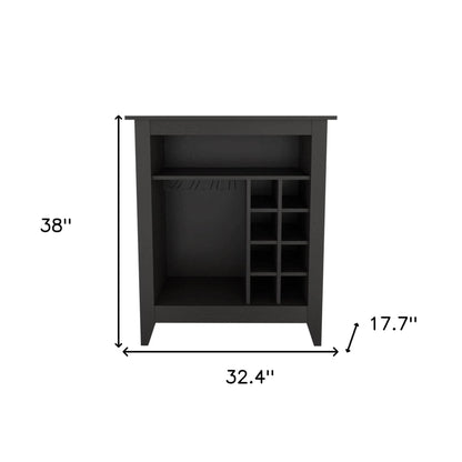 Black Bar Cart With Wine Storage - Loft&Timber