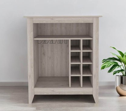Light Gray Bar Cart With Wine Storage - Loft&Timber