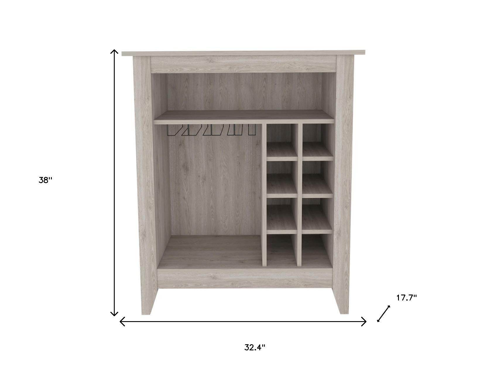 Light Gray Bar Cart With Wine Storage - Loft&Timber